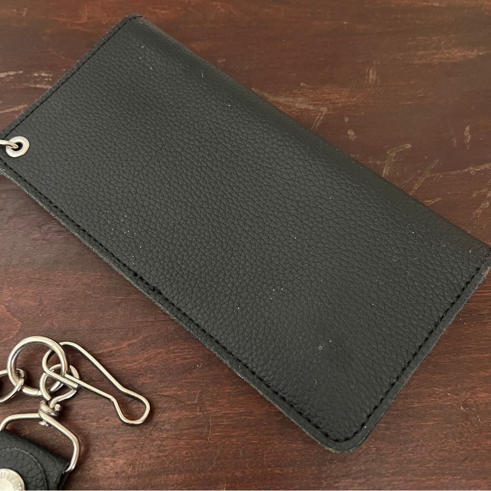 Harley Davidson Black Leather Chain Long Wallet - Picture 7 of 12